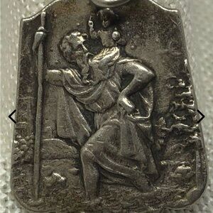 Vintage 925 Sterling Silver St. Christopher Medal- Germany Mid Century Pendant